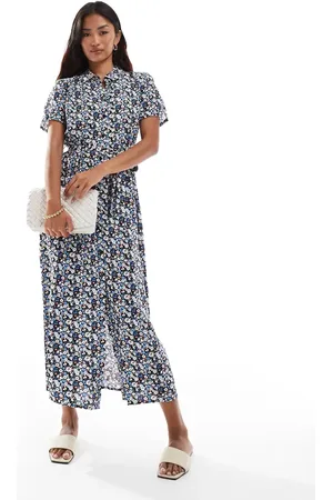VERO MODA Buttondown midi dress in floral print