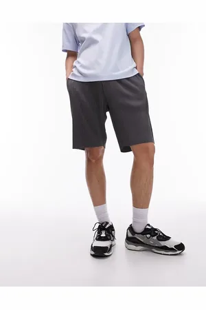 Topman Oversized plisse short in charcoal