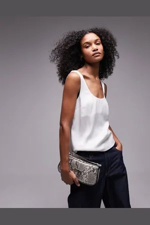 Topshop Scoop neck cami in ivory
