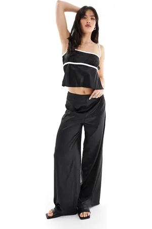 SNDYS Satin wide leg trouser co-ord in