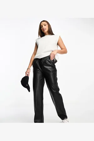 ASOS ASOS DESIGN Tall faux leather barrel leg trouser in