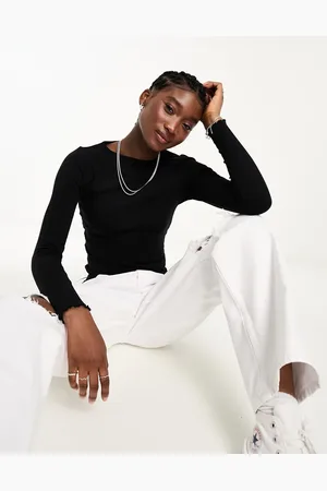 New Look Lettuce edge long sleeve top in