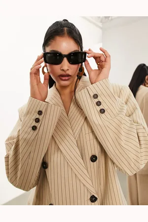 ASOS Double breasted mansy blazer co-ord in taupe pinstripe