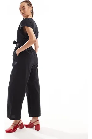 Monki Jumpsuit with tie waist in