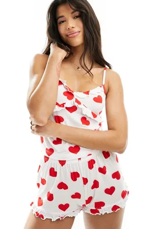 Boux Avenue Heart print cami nighwear set in ivory