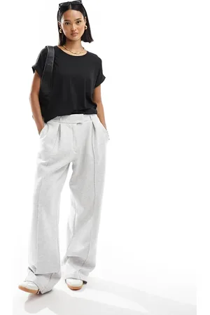 ONLY Soft round neck t-shirt in charcoal melange