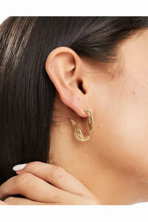 SVNX Half moon hoops with melted metal detail