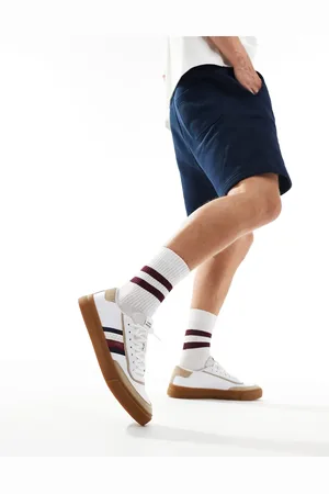Tommy Hilfiger Court trainers in and beige with gum sole