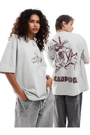 ASOS Marvel unisex oversized t-shirt with Deadpool prints in