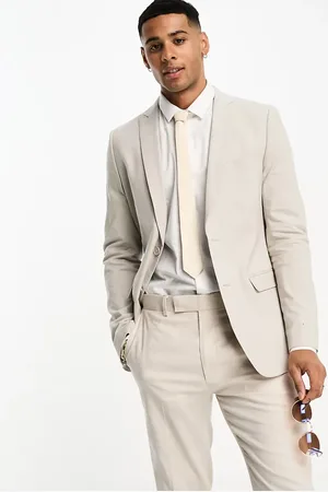 French Connection Linen formal suit jacket in stone
