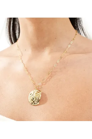 Orelia Plated molten shell medallion necklace in pale