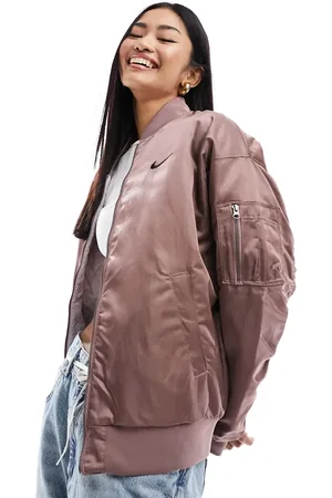 Nike Reversible varsity bomber jacket in purple- STONE