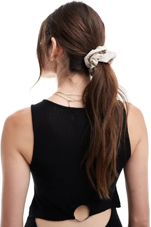 & OTHER STORIES Linen hair scrunchie in beige