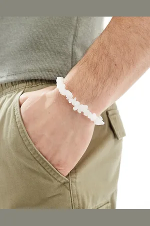 FADED FUTURE Elasticated natural chipped stone bracelet
