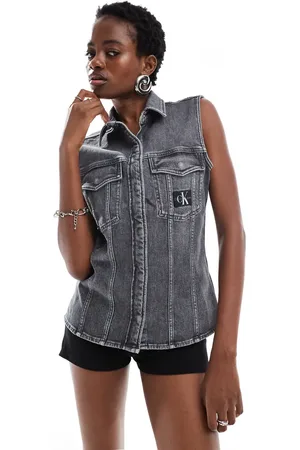 Calvin Klein Sleeveless denim top in