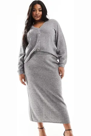 VERO MODA Knitted midi skirt co-ord in melange
