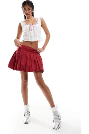 Motel Kiyowo puffball cotton mini skirt in