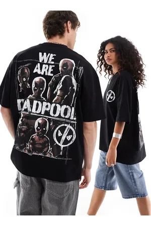 ASOS Marvel unisex oversized t-shirt with Deadpool prints in