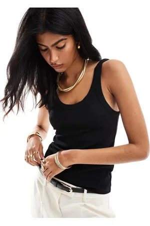 & OTHER STORIES Ribbed vest top with scoop neck in