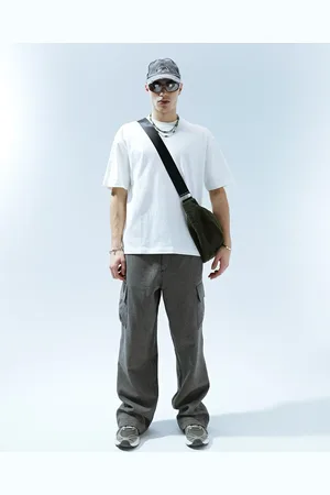 ASOS Wide hem baggy cargo trouser in chocolate check