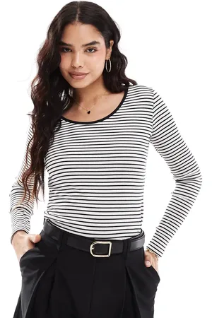 VERO MODA Reversible long sleeve t-shirt in and black stripe