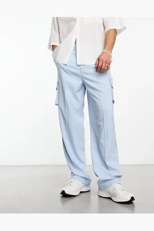 ASOS Smart wide leg cargo trousers in dusty