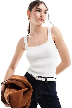 Pimkie Ribbed square neck top in