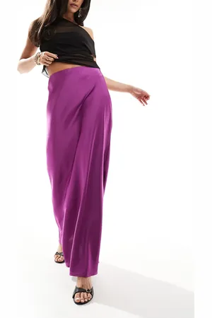 Something New X Centi Nadir satin bias maxi skirt in deep