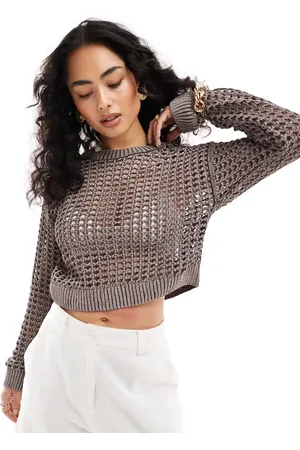 MANGO Oversized hole detail jumper in
