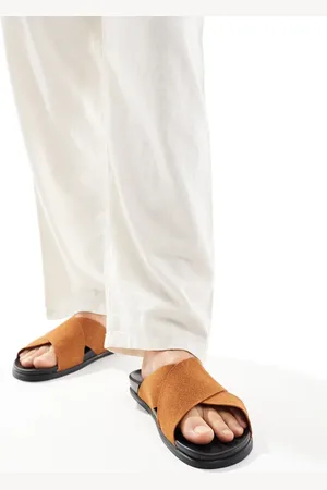 Truffle Collection Cross strap sandals in tan