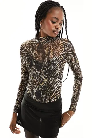 AllSaints Elia Waimea mesh bodysuit in