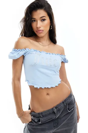 Juicy Couture Diamante bardot top in powder