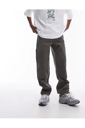 Topman Premium heavy canvas carpenter trousers in