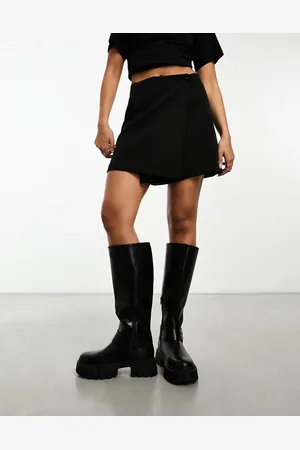 New Look Wrap mini skirt in