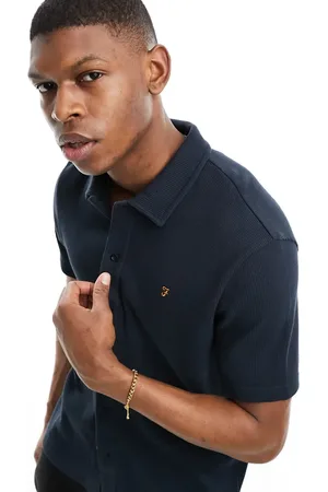 Farah Denny waffle shirt in