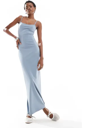 Daisy Street Square neck cami maxi dress in double layer dusty jersey