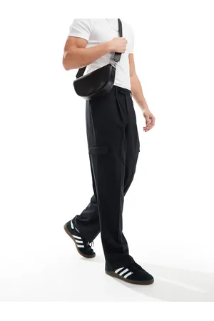 ASOS Smart wide leg cargo trousers in