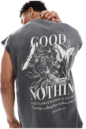 Good For Nothing Graphic back washed vest in