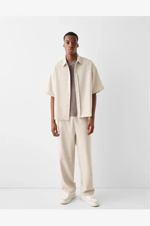 Bershka Premium shirt in sand