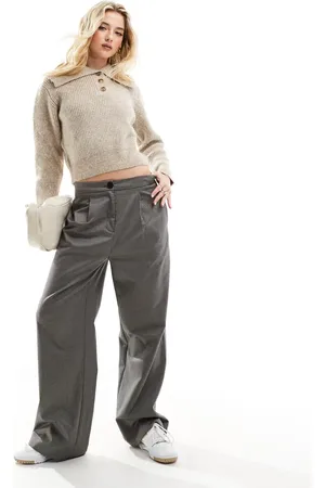 MANGO Oversized collar jumper in beige