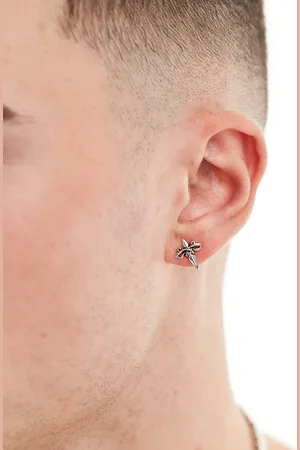 FADED FUTURE Sword cross stud earrings in
