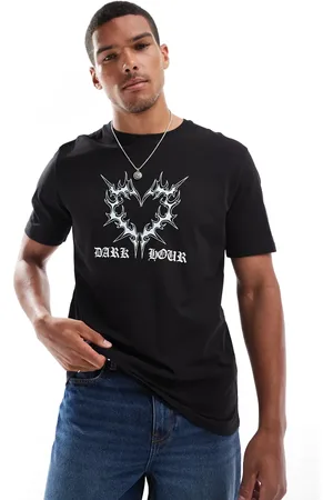 Bershka Heart front printed t-shirt in