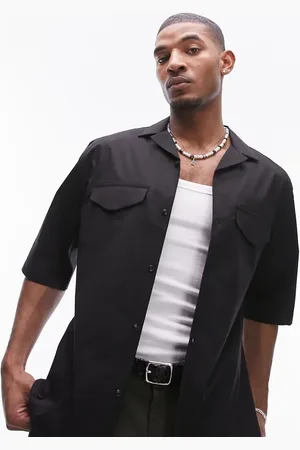 Topman Short sleeve relaxed double pocket shirt in