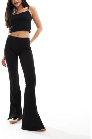 Bershka High waisted jersey flared trousers in