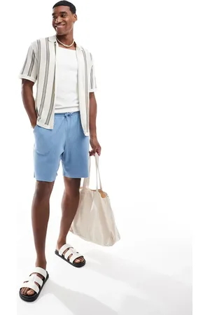 Bershka Berhska crochet stripe shirt in