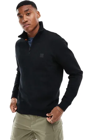 HUGO BOSS Zetrust half zip sweatshirt in