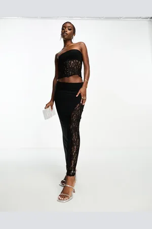 Public Desire Lace insert column maxi skirt co-ord in