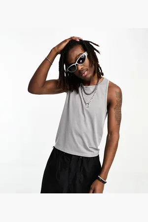 COLLUSION Mesh vest in grey