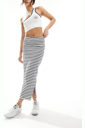 VERO MODA Jersey column maxi skirt in stripe