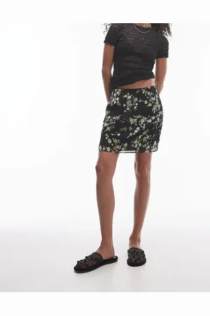 Topshop Georgette mini skirt in based ditsy